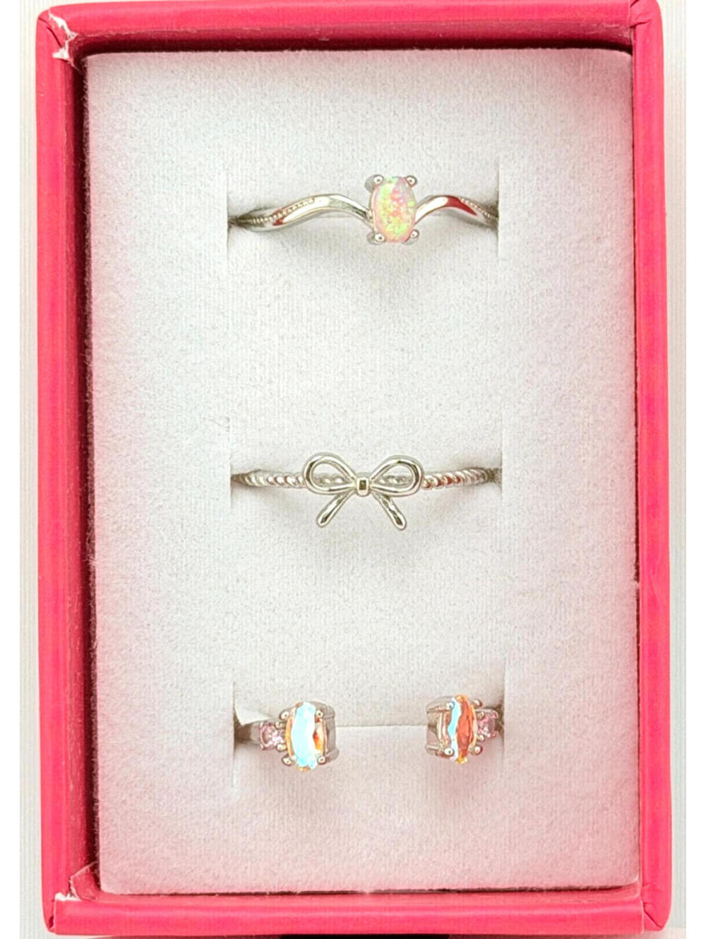 Ryze Party Stackerz Sz 7 "Soft Launch" Twinkleberry Opal & Aurora Borealis BOW
